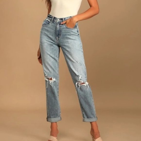 Daze Denim Denim - Daze Denim Loverboy High-rise Distressed Boyfriend Jeans in Karma